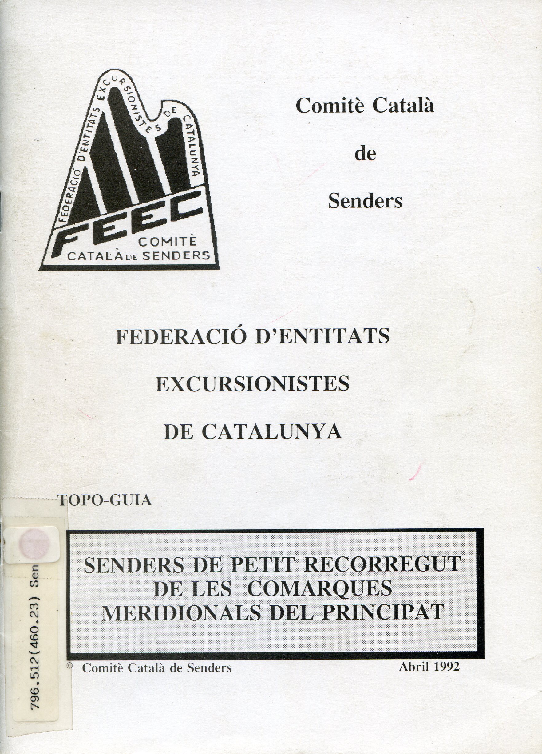 Senders de petit recorregut de les comarques meridionals del Principat - Portada